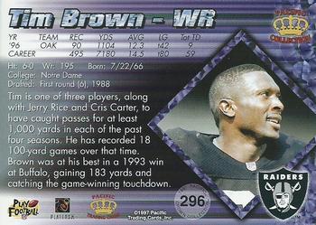 1997 Pacific Crown Collection - Platinum Blue #296 Tim Brown Back