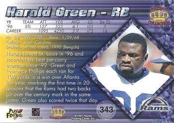 1997 Pacific Crown Collection - Platinum Blue #343 Harold Green Back