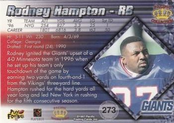 1997 Pacific Crown Collection - Red #273 Rodney Hampton Back