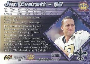 1997 Pacific Crown Collection - Silver #255 Jim Everett Back
