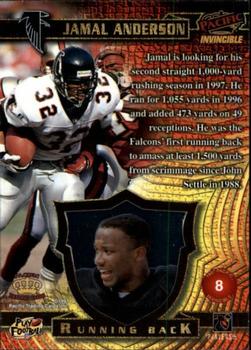 1997 Pacific Invincible - Copper #8 Jamal Anderson Back