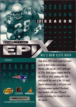 1997 Pinnacle - Epix Emerald #E21 Curtis Martin Back