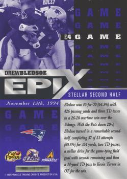 1997 Pinnacle - Epix Purple #E4 Drew Bledsoe Back