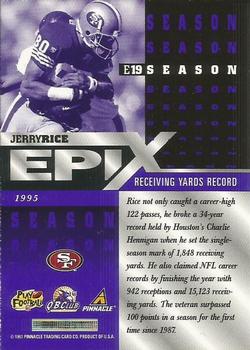 1997 Pinnacle - Epix Purple #E19 Jerry Rice Back