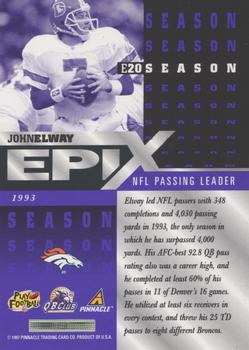 1997 Pinnacle - Epix Purple #E20 John Elway Back