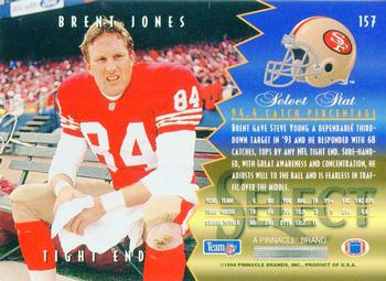 1994 Select #157 Brent Jones Back