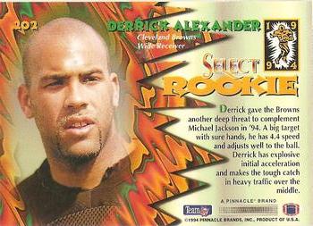 1994 Select #202 Derrick Alexander Back