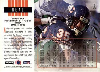 1994 SkyBox Impact #32 Neal Anderson Back