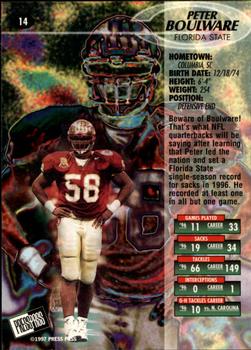 1997 Press Pass - Red Zone #14 Peter Boulware Back