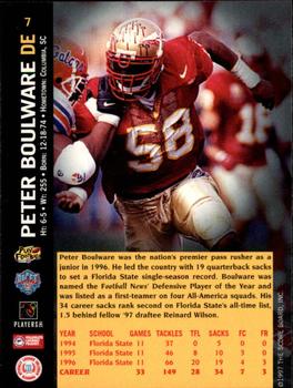 1997 Score Board NFL Rookies #7 Peter Boulware Back