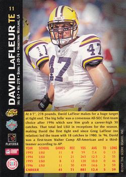 1997 Score Board NFL Rookies #11 David LaFleur Back
