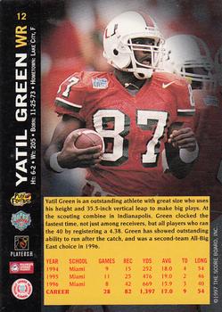 1997 Score Board NFL Rookies #12 Yatil Green Back