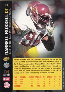 1997 Score Board NFL Rookies #17 Darrell Russell Back