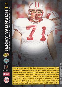 1997 Score Board NFL Rookies #47 Jerry Wunsch Back