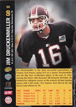 1997 Score Board NFL Rookies #50 Jim Druckenmiller Back