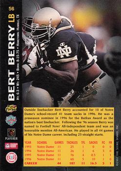 1997 Score Board NFL Rookies #56 Bert Berry Back