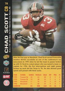 1997 Score Board NFL Rookies #78 Chad Scott Back