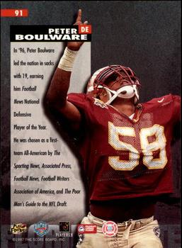 1997 Score Board NFL Rookies #91 Peter Boulware Back