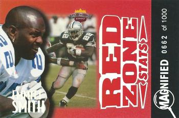 1997 Score Board Playbook By The Numbers - Red Zone Stats Magnified Silver #RZ1 Emmitt Smith Front