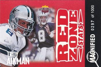 1997 Score Board Playbook By The Numbers - Red Zone Stats Magnified Silver #RZ3 Troy Aikman Front