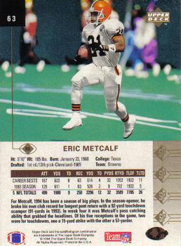 1994 SP #63 Eric Metcalf Back