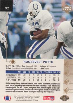 1994 SP #32 Roosevelt Potts Back