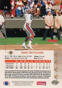 1994 SP #79 Mike Pritchard Back