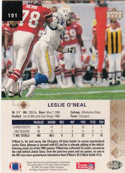1994 SP #101 Leslie O'Neal Back