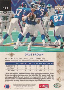 1994 SP #124 Dave Brown Back