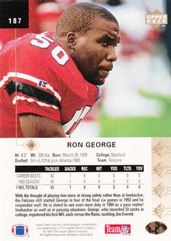 1994 SP #187 Ron George Back