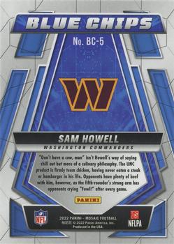2022 Panini Mosaic - Blue Chips #BC-5 Sam Howell Back