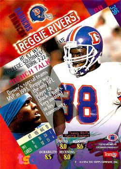 1994 Stadium Club #396 Reggie Rivers Back