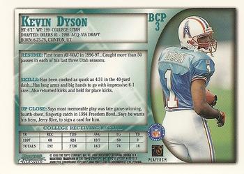 1998 Bowman - Chrome Preview #BCP3 Kevin Dyson Back