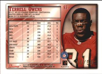 1998 Bowman - Golden Anniversary #93 Terrell Owens Back