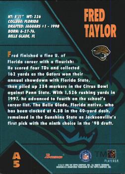 1998 Bowman - Rookie Autographs #A5 Fred Taylor Back