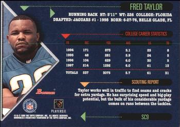 1998 Bowman - Scout's Choice #SC9 Fred Taylor Back