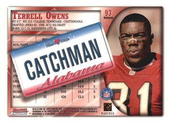 1998 Bowman Chrome - Interstate Refractors #93 Terrell Owens Back