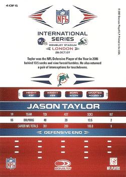 2007 Donruss International Series #4 Jason Taylor Back