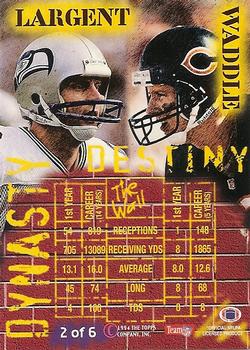 1994 Stadium Club - Dynasty and Destiny #2 Steve Largent / Tom Waddle Back