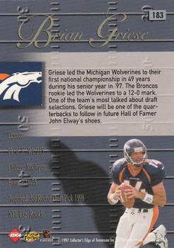 1998 Collector's Edge Advantage - Silver #183 Brian Griese Back