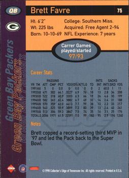 1998 Collector's Edge First Place - 50-Point #75 Brett Favre Back