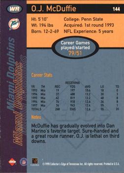1998 Collector's Edge First Place - 50-Point #144 O.J. McDuffie Back