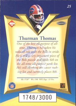 1998 Collector's Edge Masters - 50-Point #25 Thurman Thomas Back