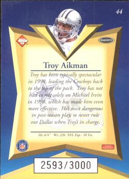 1998 Collector's Edge Masters - 50-Point #44 Troy Aikman Back
