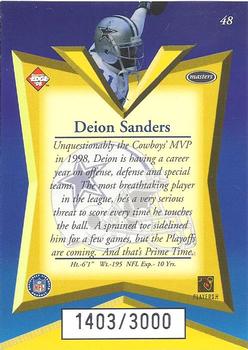 1998 Collector's Edge Masters - 50-Point #48 Deion Sanders Back