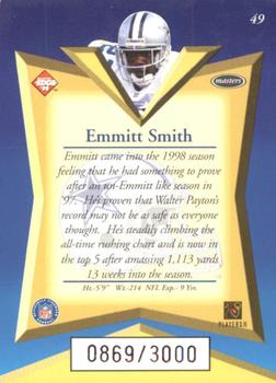 1998 Collector's Edge Masters - 50-Point #49 Emmitt Smith Back