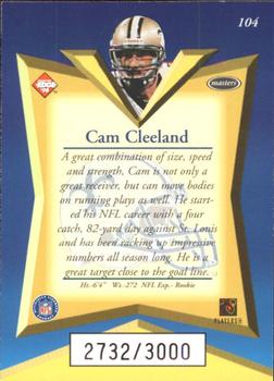 1998 Collector's Edge Masters - 50-Point #104 Cam Cleeland Back