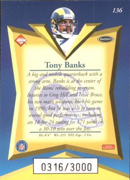 1998 Collector's Edge Masters - 50-Point #136 Tony Banks Back