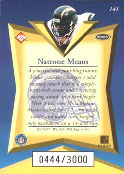 1998 Collector's Edge Masters - 50-Point #141 Natrone Means Back
