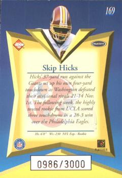 1998 Collector's Edge Masters - 50-Point #169 Skip Hicks Back